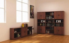 ALERA - 6 Shelf, 80-3/8" High x 31-3/4" Wide Bookcase - 14" Deep, Woodgrain Laminate, Medium Cherry - Benchmark Tooling