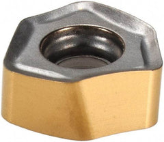 Iscar - H600 WXCU05T312 HP Grade IC330 Carbide Milling Insert - TiCN/TiN Finish, 0.165" Thick, 0.328" Inscribed Circle, 1.19mm Corner Radius - Benchmark Tooling