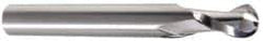 Onsrud - 3/16" Cutting Diam x 1/2" Length of Cut, 2 Flute, Upcut Spiral Router Bit - Uncoated, Right Hand Cut, Solid Carbide, 2-1/2" OAL x 1/4" Shank Diam, Ball End Taper, 30° Helix Angle - Benchmark Tooling