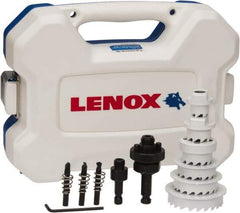 Lenox - 15 Piece, 7/8" to 2-1/2" Saw Diam, Electrician's Hole Saw Kit - Carbide-Tipped, Toothed Edge, Includes 6 Hole Saws - Benchmark Tooling