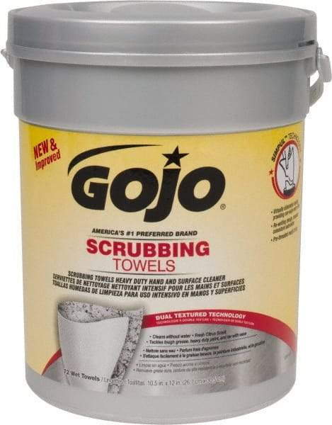 GOJO - Pre-Moistened Hand Cleaning Wipes - Canister, 12-1/4" x 10-1/2" Sheet Size, Red - Benchmark Tooling