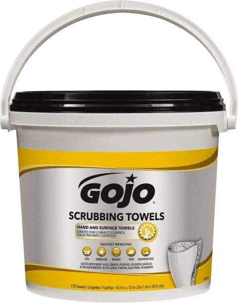 GOJO - Pre-Moistened Hand Cleaning Wipes - Canister, 12-1/4" x 10-1/2" Sheet Size, Red - Benchmark Tooling