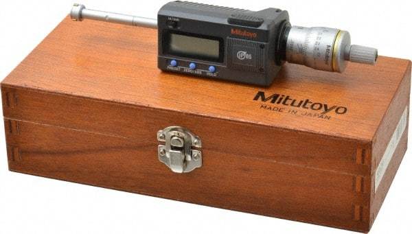 Mitutoyo - 0.425" to 0.5", IP65, TiN Finish, Electronic Inside Micrometer - 0.00005" Resolution, 0.0001" Accuracy - Benchmark Tooling