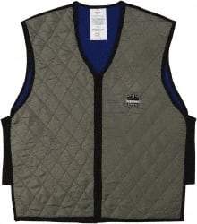 Ergodyne - Size L, Gray Cooling Vest - 38 to 42" Chest, Zipper Front, Nylon - Benchmark Tooling