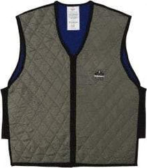 Ergodyne - Size M, Gray Cooling Vest - 36 to 38" Chest, Zipper Front, Nylon - Benchmark Tooling