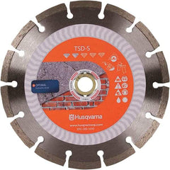 Husqvarna - 7" Diam, 5/8 & 7/8" Arbor Hole Diam, Continuous Edge Tooth Wet & Dry Cut Saw Blade - Diamond-Tipped, Fast Cutting Action, Standard Round Arbor - Benchmark Tooling