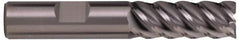 Kennametal - 1/4", 6 Flute, Single End, Solid Carbide, 0.016" Corner Radius End Mill - 2-1/2" OAL, 20° Helix, Right Hand Flute, 0.013" LOC, Right Hand Cut, 3/4" Extended Reach - Benchmark Tooling