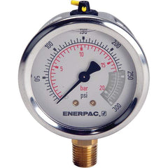 Enerpac - Hydraulic Pressure Gages & Adapters Type: Glycerine Filled Pressure Rating: 300 - Benchmark Tooling