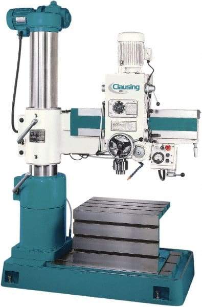 Clausing - 29-1/2" Swing, Geared Head Radial Arm Drill Press - 6 Speed, 2 hp, Three Phase - Benchmark Tooling