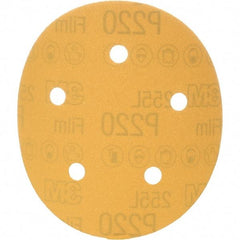 3M - 5" Diam, 220 Grit, Aluminum Oxide Hook & Loop Disc - Extra Fine Grade, Coated, Series 255L - Benchmark Tooling