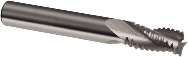 Guhring - 3/8", 7/8" LOC, 3/8" Shank Diam, 2-1/2" OAL, 3 Flute, Solid Carbide Square End Mill - Single End, Uncoated, Spiral Flute, 30° Helix, Right Hand Cut, Right Hand Flute, Series 3184 - Benchmark Tooling