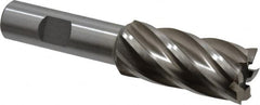 Interstate - 7/8", 1-7/8" LOC, 5/8" Shank Diam, 4" OAL, 6 Flute, High Speed Steel Square End Mill - Single End, Uncoated, Spiral Flute, 30° Helix, Right Hand Cut, Right Hand Flute - Benchmark Tooling