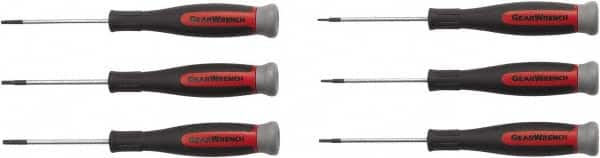 GearWrench - 6 Piece Torx Screwdriver Set - Blade Sizes: Length 2-1/2, Bit Sizes: Torx T5, T6, T7, T8, T9 & T10 - Benchmark Tooling