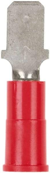 3M - 22 to 18 AWG, Vinyl, Partially Insulated, Male Wire Disconnect - 3/16 Inch Wide Tab, Red - Benchmark Tooling