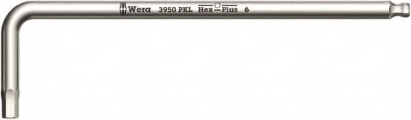 Wera - 4mm Hex, Long Arm, Hex Key - 137mm OAL, Metric System of Measurement - Benchmark Tooling