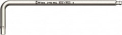 Wera - 4mm Hex, Long Arm, Hex Key - 137mm OAL, Metric System of Measurement - Benchmark Tooling