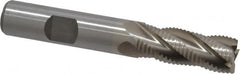 Interstate - 1/2" Diam, Fine Pitch, 1-1/4" LOC, 4 Flute Cobalt Roughing Square End Mill - Uncoated, 3-1/4" OAL, 1/2" Shank Diam, Single End - Benchmark Tooling