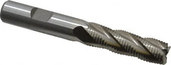 Interstate - 1/2" Diam, Fine Pitch, 1-5/8" LOC, 4 Flute Cobalt Roughing Square End Mill - Uncoated, 3-5/8" OAL, 1/2" Shank Diam, Single End - Benchmark Tooling