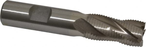 Interstate - 5/8" Diam, Fine Pitch, 1-1/4" LOC, 4 Flute Cobalt Roughing Square End Mill - Uncoated, 3-3/8" OAL, 5/8" Shank Diam, Single End - Benchmark Tooling