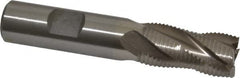 Interstate - 5/8" Diam, Fine Pitch, 1-1/4" LOC, 4 Flute Cobalt Roughing Square End Mill - Uncoated, 3-3/8" OAL, 5/8" Shank Diam, Single End - Benchmark Tooling