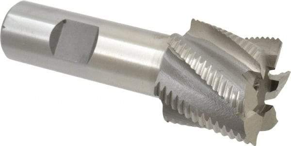 Interstate - 1-1/4" Diam, Fine Pitch, 1-1/8" LOC, 6 Flute Cobalt Roughing Square End Mill - Uncoated, 3-3/8" OAL, 3/4" Shank Diam, Single End - Benchmark Tooling