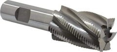 Interstate - 1-1/4" Diam, Fine Pitch, 2" LOC, 6 Flute Cobalt Roughing Square End Mill - Uncoated, 4-1/4" OAL, 3/4" Shank Diam, Single End - Benchmark Tooling