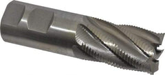 Interstate - 1-1/4" Diam, Fine Pitch, 2" LOC, 6 Flute Cobalt Roughing Square End Mill - Uncoated, 4-1/2" OAL, 1-1/4" Shank Diam, Single End - Benchmark Tooling