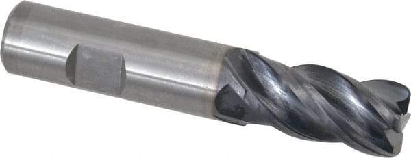 Kennametal - 3/4", 4 Flute, Solid Carbide, 0.09" Corner Radius End Mill - 4" OAL, 1-1/2" LOC - Benchmark Tooling