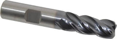 Kennametal - 1/2", 4 Flute, Solid Carbide, 0.09" Corner Radius End Mill - 3" OAL, 1-1/4" LOC - Benchmark Tooling