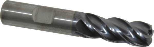 Kennametal - 1/2", 4 Flute, Solid Carbide, 0.12" Corner Radius End Mill - 3" OAL, 1-1/4" LOC - Benchmark Tooling