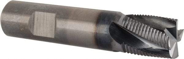 Kennametal - 3/4" Diam, Fine Pitch, 3/4" LOC, 4 Flute Solid Carbide Corner Chamfer Roughing End Mill - AlTiN Finish, 3-1/2" OAL, 3/4" Shank Diam, Single End, Centercutting, 25° Helix - Benchmark Tooling