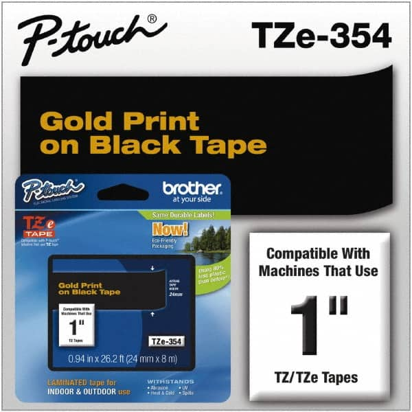 Brother - 1" Wide, Black Tape Cassette - For Label Maker - Benchmark Tooling