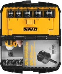 DeWALT - 5 Piece, 3" to 1-3/8" Saw Diam, Impact Rated Hole Saw Kit - Bi-Metal, Toothed Edge, Includes 5 Hole Saws - Benchmark Tooling