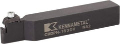 Kennametal - CRDP, Neutral Cut, 0° Lead Angle, 1-1/4" Shank Height x 1-1/4" Shank Width, Neutral Rake Indexable Turning Toolholder - 6" OAL, R..V45 Insert Compatibility, Series V-Bottom Round - Benchmark Tooling