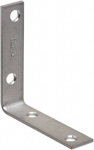 National Mfg. - 3" Long x 3/4" Wide, Steel, Corner Brace - Zinc Plated - Benchmark Tooling