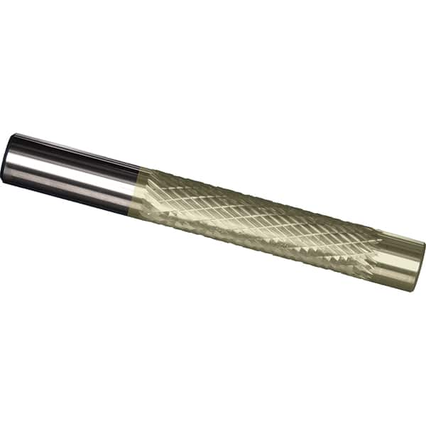 Made in USA - 3/8" Diam, 2" LOC, Solid Carbide Diamond Pattern Router Bit - Right Hand Cut, 4" OAL, 3/8" Shank Diam, Use on Cast Iron, Stainless, Steel, Titanium - Benchmark Tooling