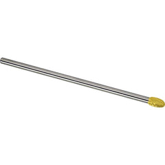 Made in USA - 6mm Cut Diam, 0.2362" Shank Diam, Oval Head Single Cut Burr - Carbide, 9.5mm LOC, 160mm OAL - Benchmark Tooling