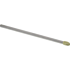 Made in USA - 6mm Cut Diam, 0.2362" Shank Diam, Oval Head Single Cut Burr - Carbide, 9.5mm LOC, 160mm OAL - Benchmark Tooling