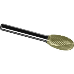 Made in USA - 3/4" Cut Diam, 1/4" Shank Diam, Oval Head Chipbreaker Cut Burr - Carbide, 1" LOC, 2-3/4" OAL - Benchmark Tooling