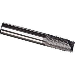 Made in USA - 1/8" Diam, 1/2" LOC, End Mill End, Solid Carbide Diamond Pattern Router Bit - Right Hand Cut, 1-1/2" OAL, 1/8" Shank Diam, Use on Carbon & Honeycomb, Carbon Fiber, Composite, Fiberglass, Graphite - Benchmark Tooling