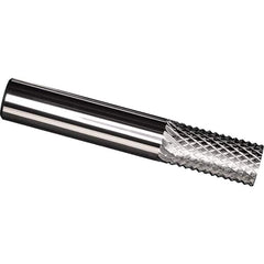 Made in USA - 2mm Diam, 10mm LOC, Plain End, Solid Carbide Diamond Pattern Router Bit - Right Hand Cut, 38mm OAL, Use on Fiberglass - Benchmark Tooling