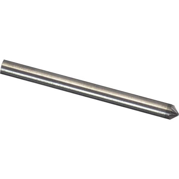 Made in USA - 1/8" Cut Diam, 1/8" Shank Diam, Cone Head Aluma Cut Burr - Carbide, 1/16" LOC, 1-1/2" OAL - Benchmark Tooling
