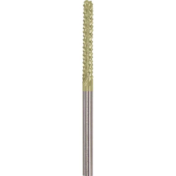 Made in USA - 1/8" Cut Diam, 1/8" Shank Diam, Cylinder Head Burr - Carbide, 1" LOC, 2" OAL - Benchmark Tooling