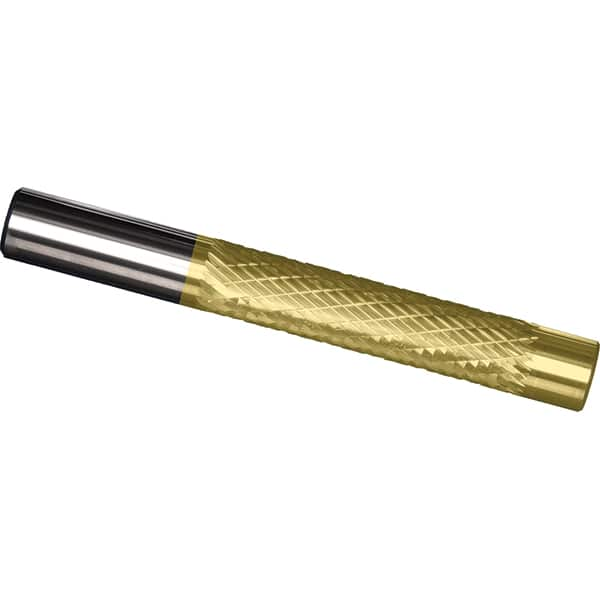 Made in USA - 3/8" Diam, 2" LOC, Solid Carbide Diamond Pattern Router Bit - Right Hand Cut, 4" OAL, 3/8" Shank Diam, Use on Cast Iron, Stainless, Steel, Titanium - Benchmark Tooling