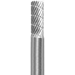 Made in USA - 1/4" Cut Diam, 1/4" Shank Diam, Cylinder Head Fastmill Cut Burr - Carbide, 5/8" LOC, 2" OAL - Benchmark Tooling