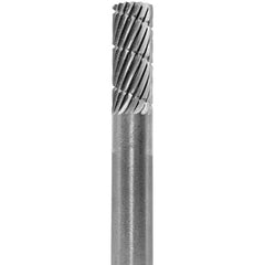 Made in USA - 1/4" Cut Diam, 1/4" Shank Diam, Cylinder Head Fastmill Cut Burr - Carbide, 5/8" LOC, 2" OAL - Benchmark Tooling