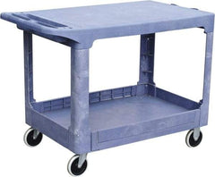 Value Collection - 500 Lb Capacity, 19" Wide x 38" Long x 33" High Shelf Cart - 2 Shelf, Plastic, 2 Rigid/2 Swivel Casters - Benchmark Tooling