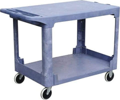 Value Collection - 500 Lb Capacity, 26" Wide x 46" Long x 33" High Shelf Cart - 2 Shelf, Plastic, 2 Rigid/2 Swivel Casters - Benchmark Tooling
