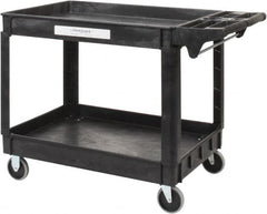 Value Collection - 500 Lb Capacity, 25-1/2" Wide x 46" Long x 33-1/4" High Shelf Cart - 2 Shelf, Plastic, 2 Rigid/2 Swivel Casters - Benchmark Tooling