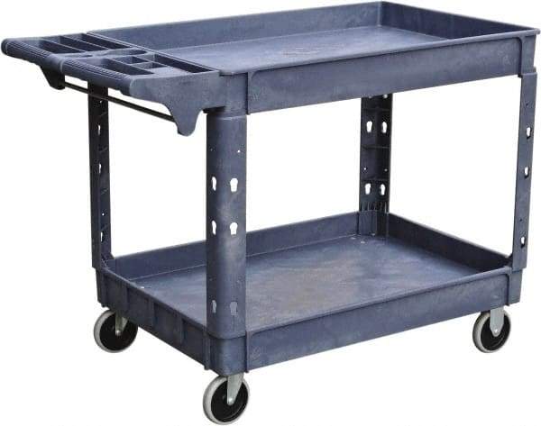 Value Collection - 500 Lb Capacity, 25-1/2" Wide x 46" Long x 33-1/4" High Shelf Cart - 2 Shelf, Plastic, 2 Rigid/2 Swivel Casters - Benchmark Tooling